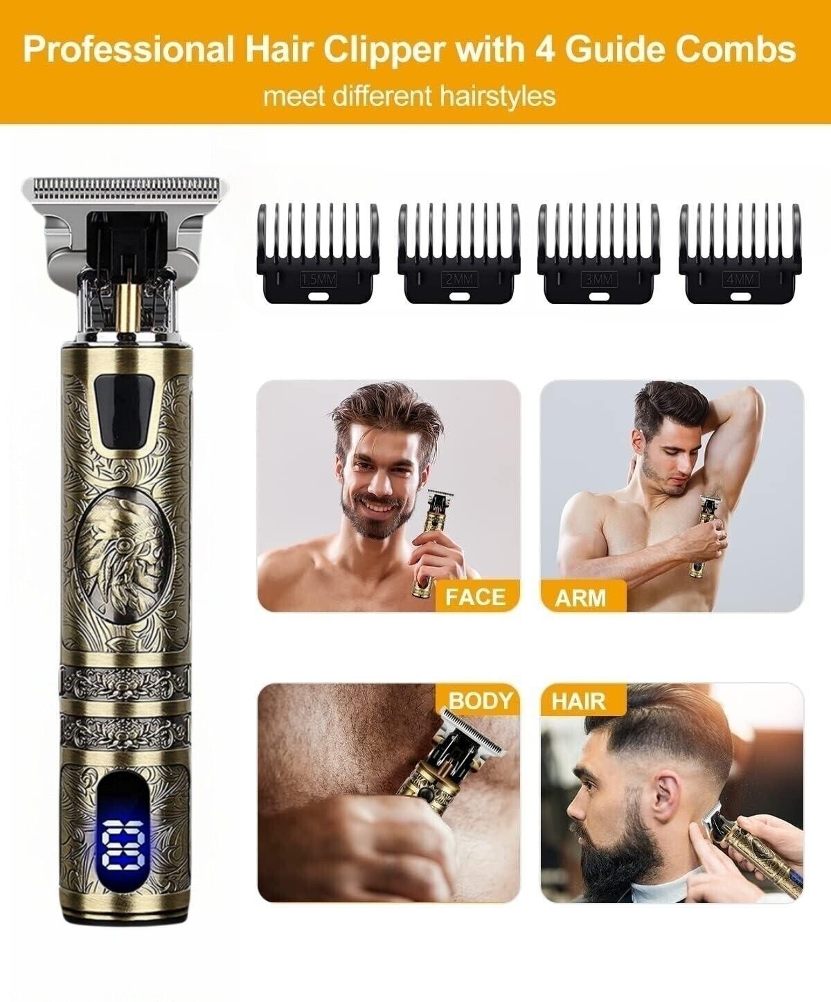 Professional Mens Hair Clippers Shaver Trimmers Machine Cordless Beard Electric