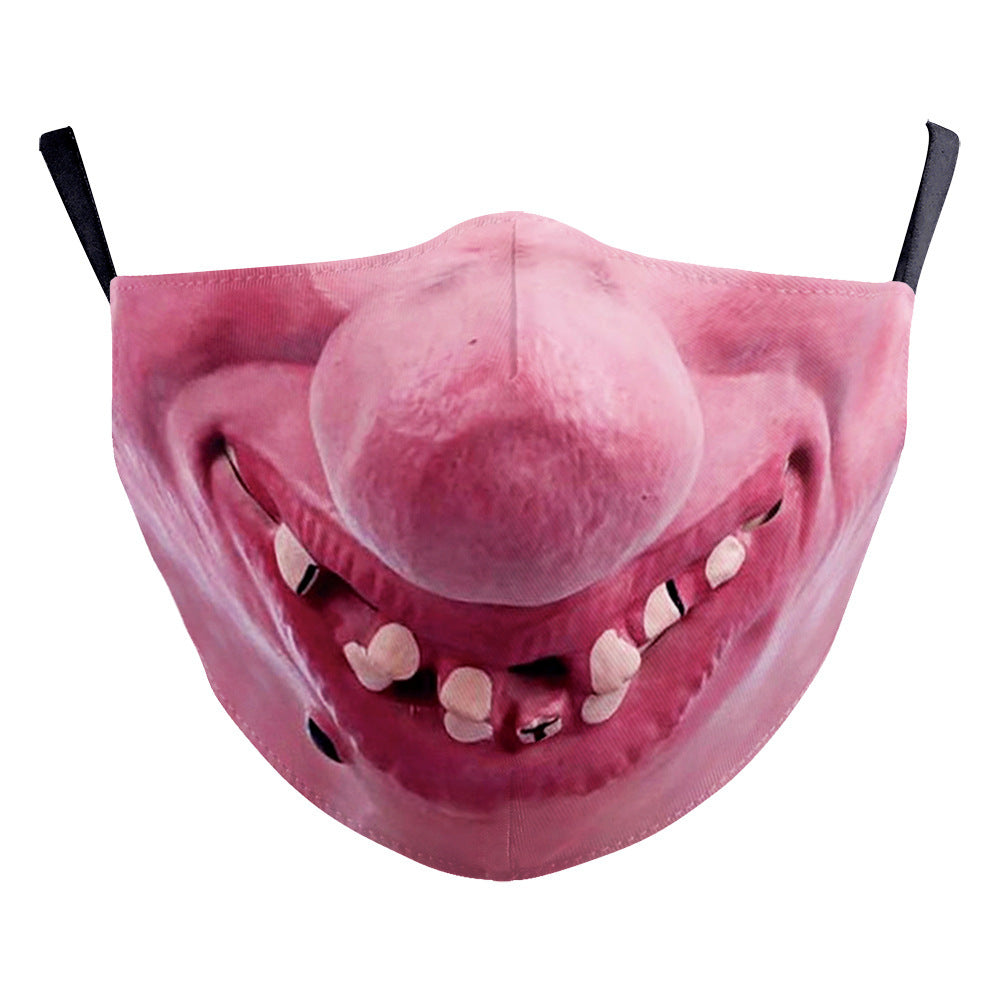 Halloween Digital Printing Funny Face Double-layer Dust Mask