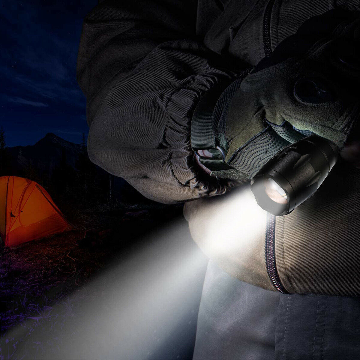 2x 990000LM Bright LED Flashlight Rechargeable Torch Camping Zoom Light Lamp