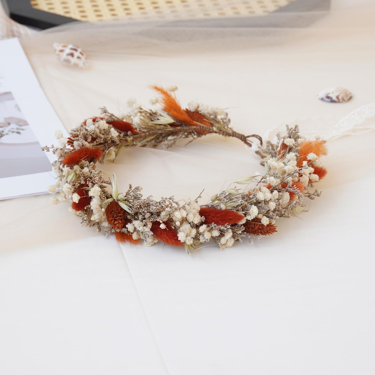 Gypsophila Crown, Dried Flower Crown, Bridal Wedding, Daily Party, Birthday Suitable Crown