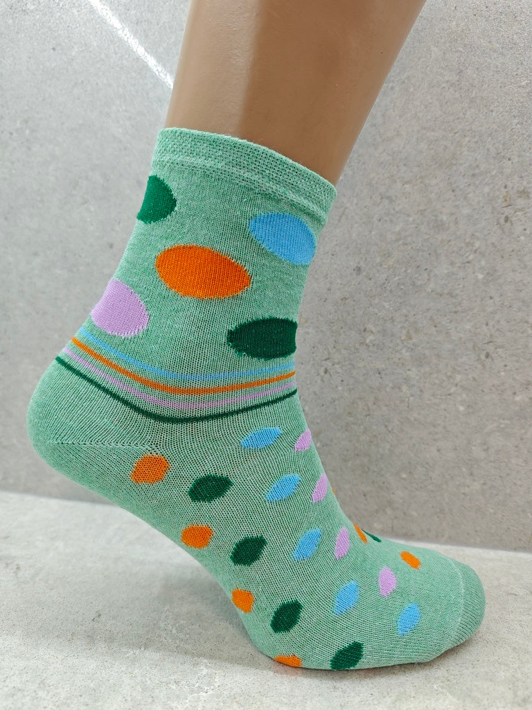 6  12  24 Pairs Womens Socks Mixed Striped  Polka Dot Designs