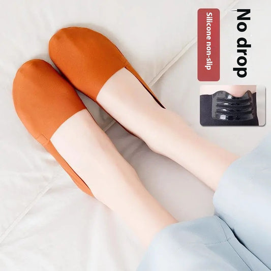 Ice Silk Pure Cotton Towel Bottom Silicone Non-slip Tight Socks