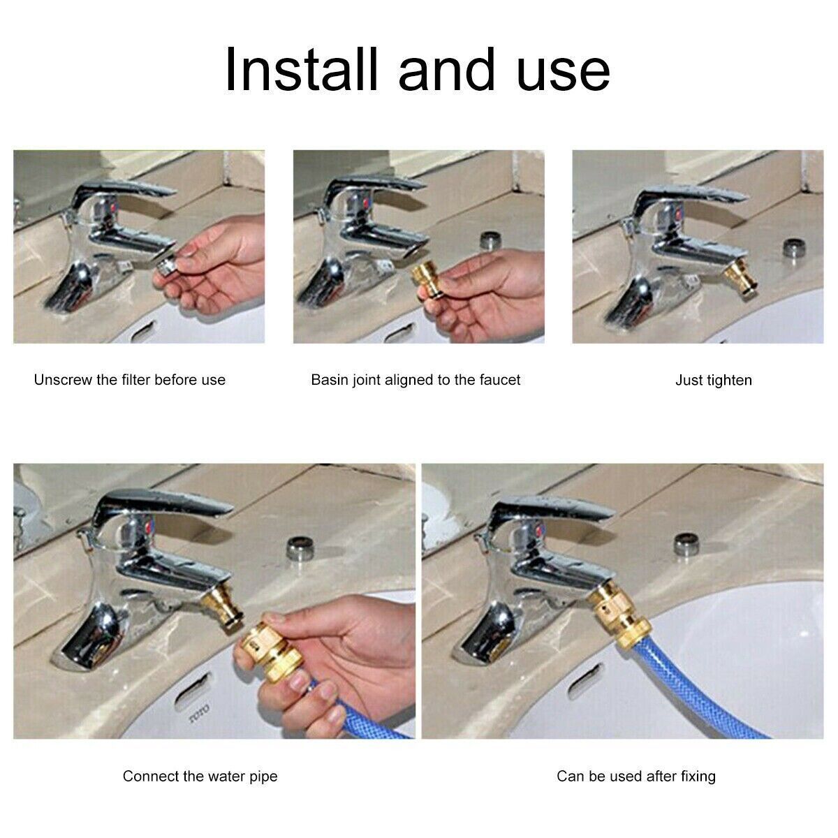 Universal Kitchen Tap Thread Connector Mixer Garden Hose Adaptor Faucet Fitting