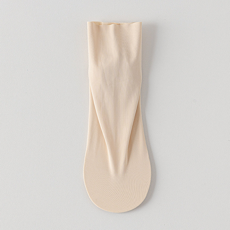 Couple Ice Silk Thigh High Socks Cotton Base Sweat-absorbent