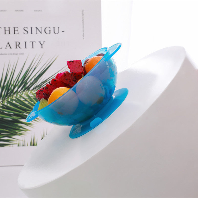 Children Sucker Bowl Baby Training Bowl Set With Temperature Spoon Two-color Cartoon Rice Bowl