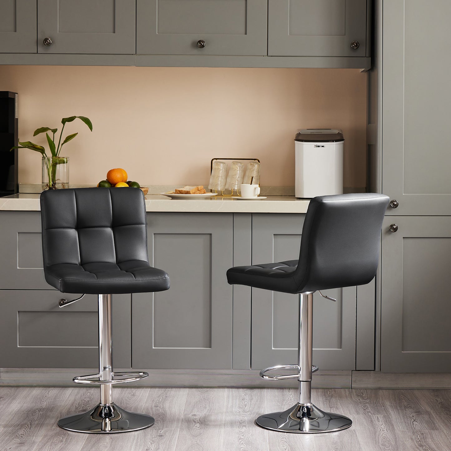 Square Cushion Bar Stool With Backrest