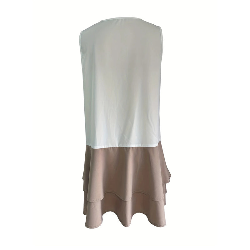 Women's Summer Sleeveless Lace Patchwork Sundress Beach Vacation Clothes Casual Dresses