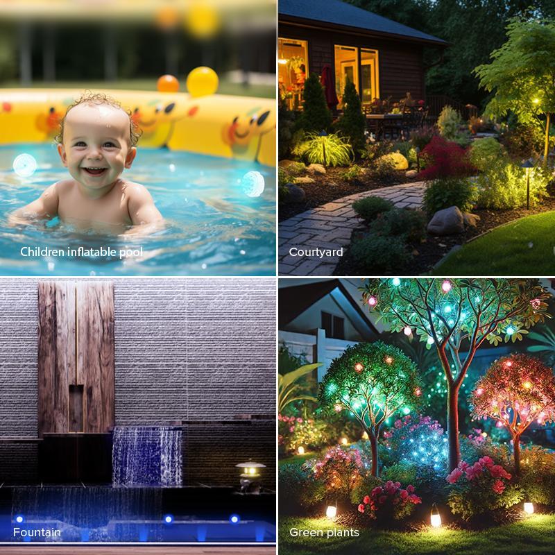 Sansi Upgraded Wireless Rechargeable Pool Lights,Submersible RBG LED Pond Lights,Color Changing Underwater Spotlight With Magnetic And Suction Cup Mounts