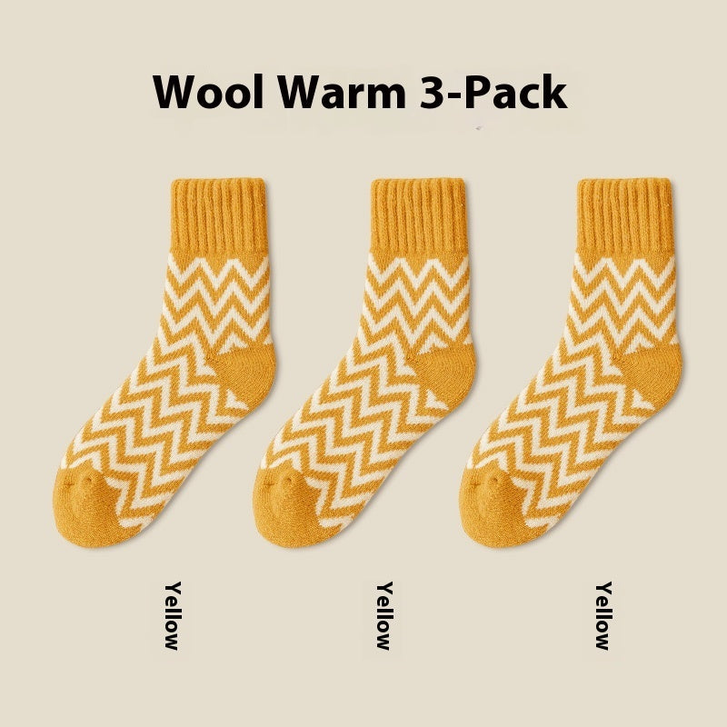 Winter Mid-calf Plus Velvet Thickened Wool Home Socks