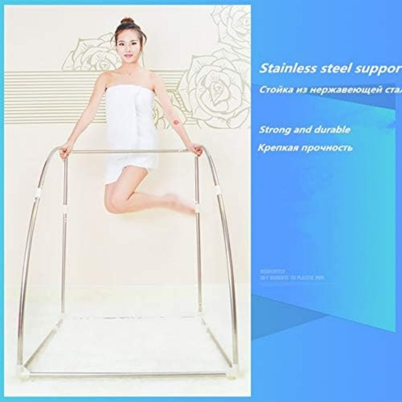 Portable Steam Sauna Kit, Home Black Sauna, With Folding Chair, Stainless Steel Pipe Support, Personal Spa For Insomnia Relief