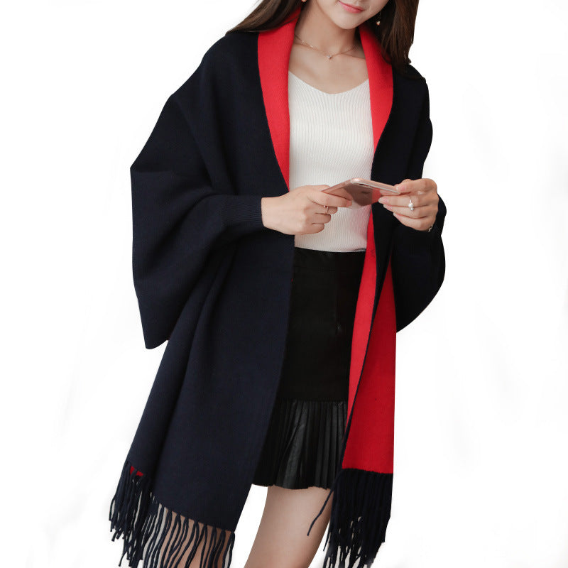 Women's Double-sided Double-color Scarf