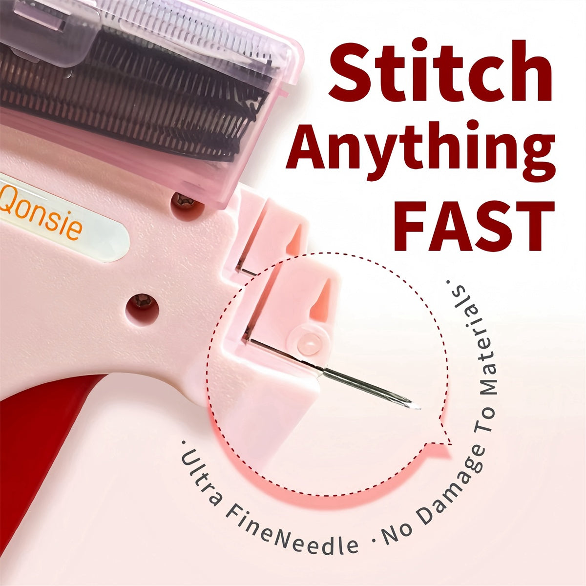 Quick Clothing Fixer, 1 Count Handheld Tag Attacher Gun With 5 Counts Needles & 1000pcs Barbs Fasteners, Sewing Craft Kit For Retail Hang Price Fabric