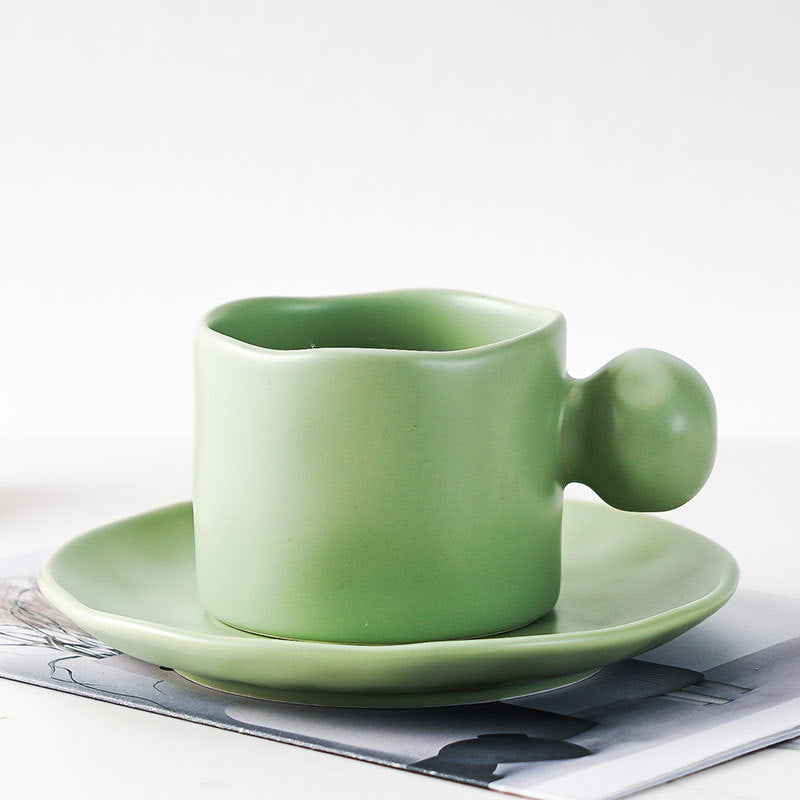 Niche Polka Dot Striped Couple Cup And Saucer