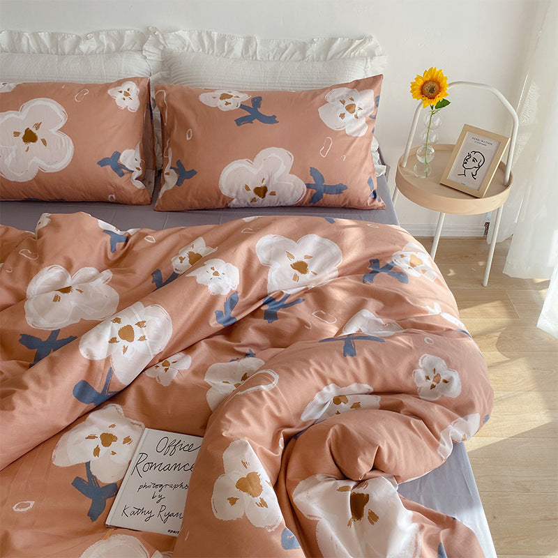 Small Floral Gentle Girl Heart Bedding Set Of Four