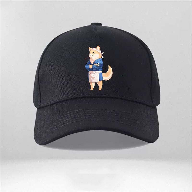 Cartoon Dog Shiba Inu Men And Women Couple New Peaked Cap
