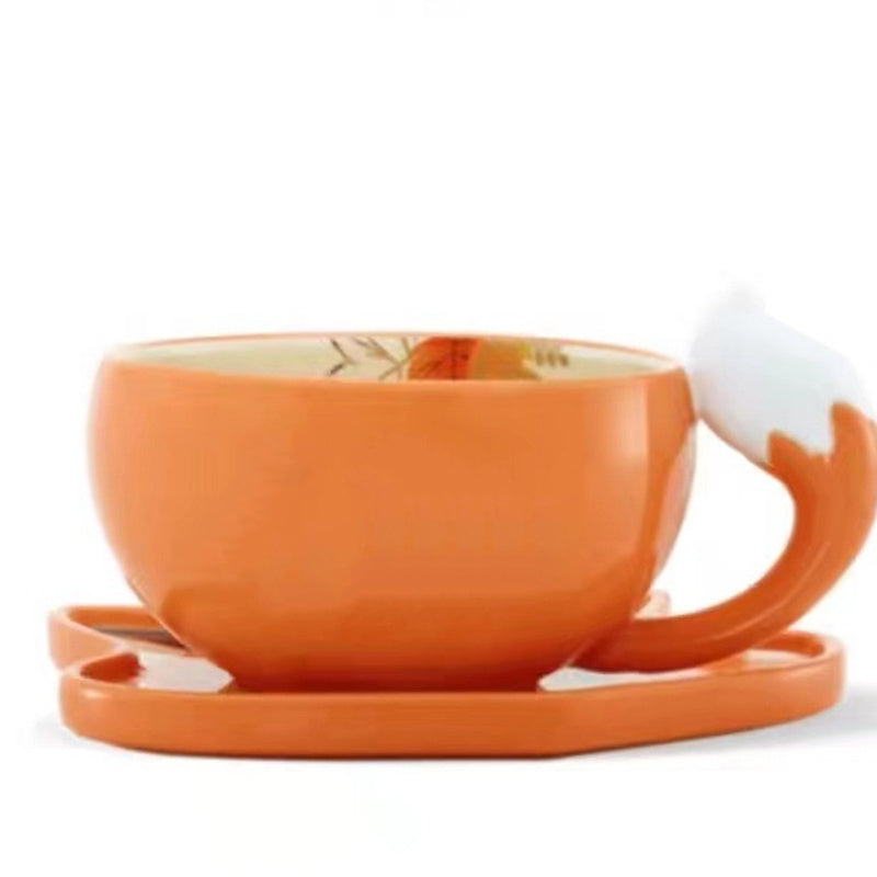 Autumn Forest Fox Shaped Cup And Plate Set Mug