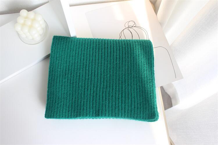 Solid Color Knitted Mid-length Warm Wool Scarf