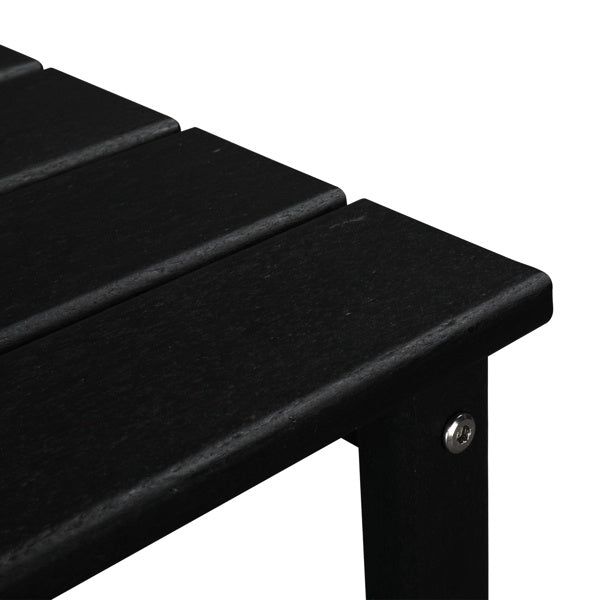 38x38x45.5cm Single Layer Square Black HDPE Side Table