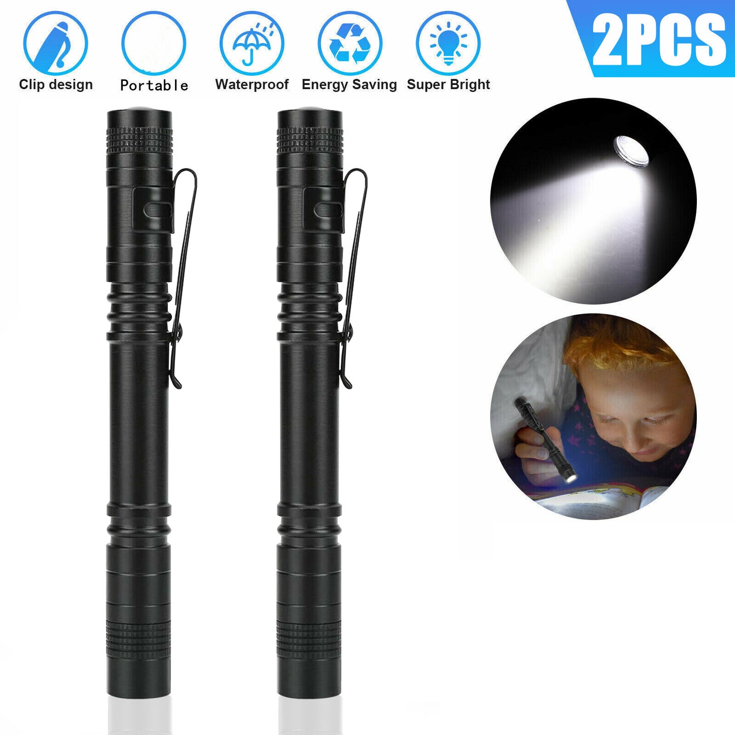 Tactical Flashlight Small LED Torch Light Mini Super Bright Penlight Work Light