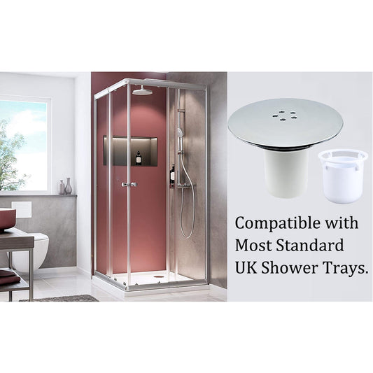 Shower Drain Cover Tray Waste Trap Plug Hole Cover Replacement Chromate Treatment Fast Flow