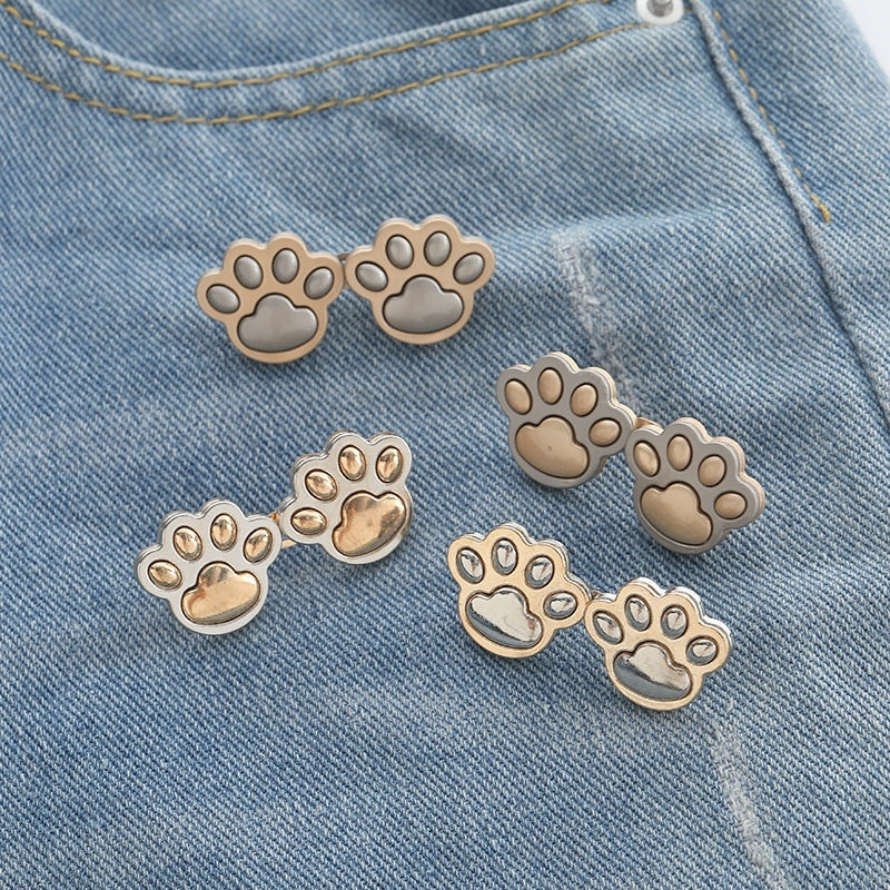 Cute Cat Claw Belt Buckle A Pair Of Buckles Detachable Waist Adjustable Button