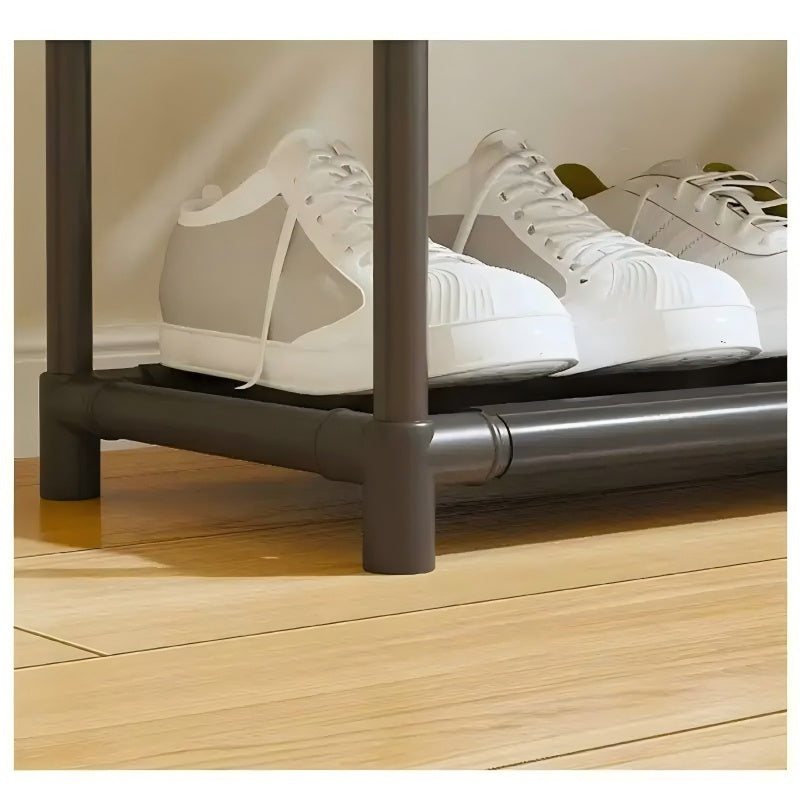 A Coat Rack With Multi-functional Partitions, Available In Black And White, Features Double Hanging Areas. Can Be Delivered To All European Countries. Please Contact Our Customer Service