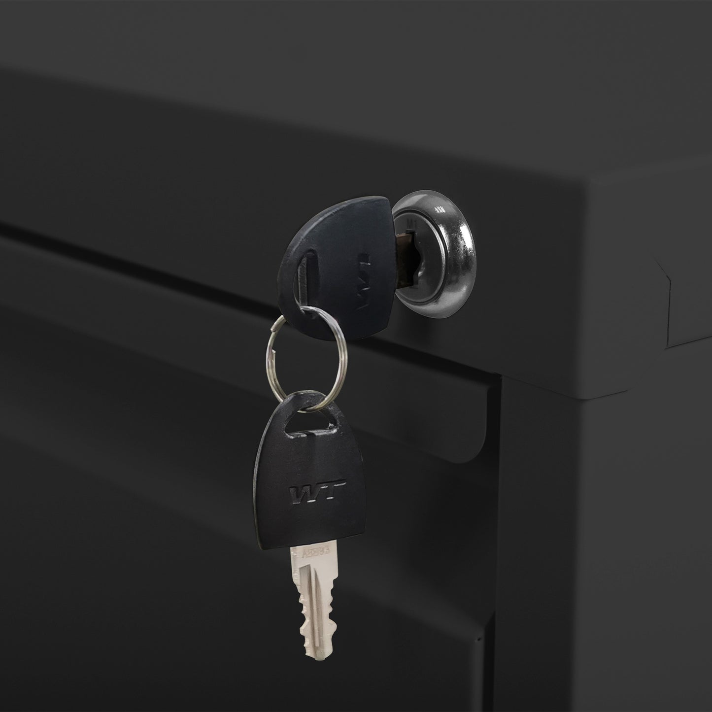 5 Drawer Metal Vertical File Cabinet With Lock On Wheels For Home Office,Heavy Duty Metal Storage Cabinet For A4 Letter Legal Size Files, Black