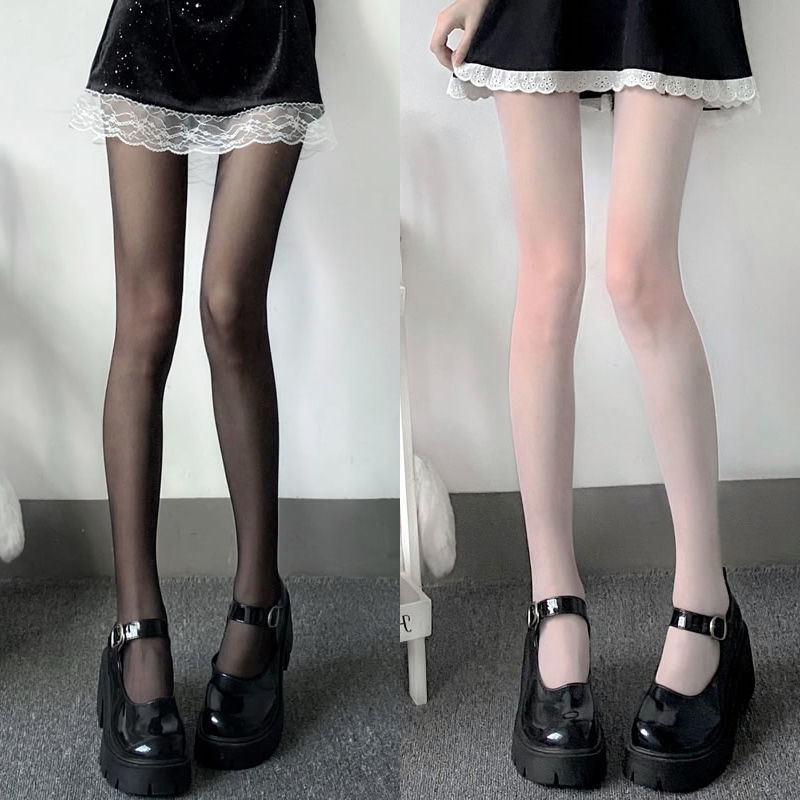 White Transparent Calf Knee High Socks Summer Thin Anti-off Stockings