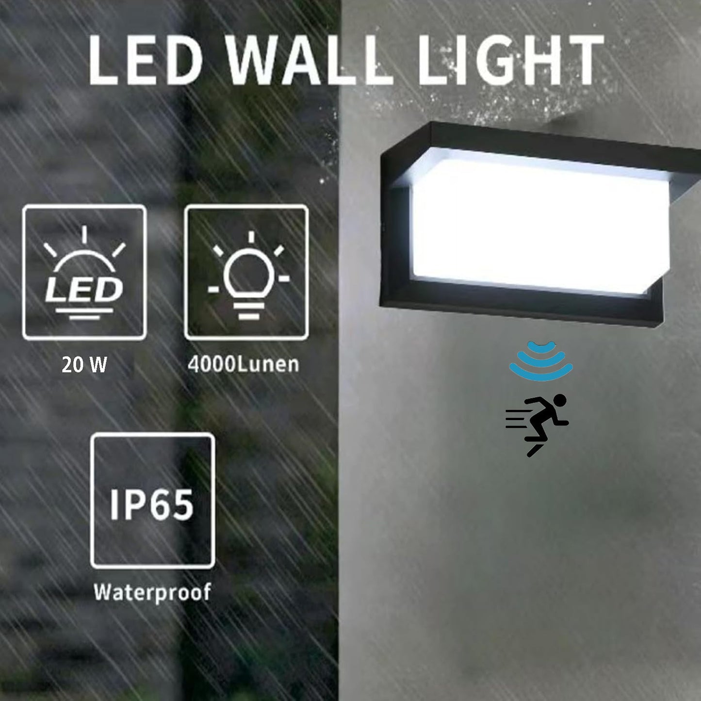 Waterproof Wall Lamp Infrared Sensing Model -built-in Sensing- Cold Light