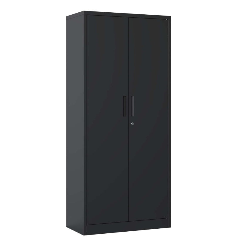 Metal Garage Storage Cabinet, Black Tool Steel Locking Cabinet With Doors And 4 Shelves, Tall Cabinets For Garage Storage Systems Lockable File Cabinet For Home Office, Classroom Pantry
