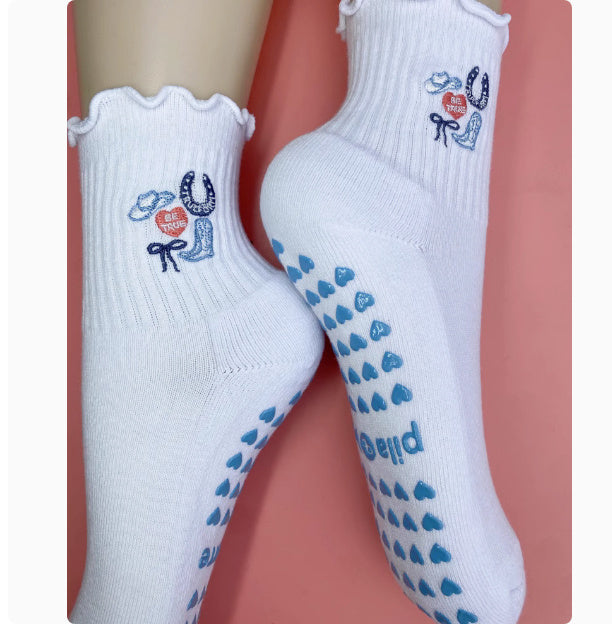 Thin Mid Tube Women's Professional Anti Slip Yoga Socks