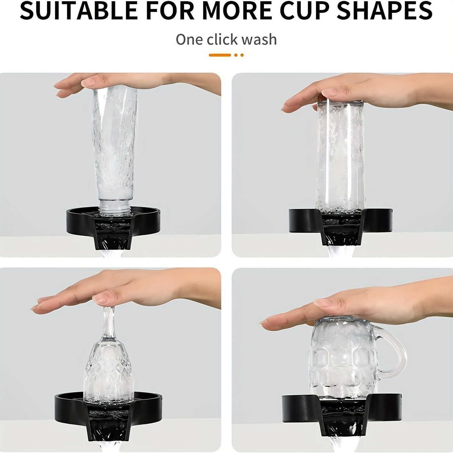 Manual Press-type Automatic Cup Cleaning Set, Including A Cup Cleaner With Connecting Tube And Connecting Water Pipe, Capable Of Pressing And Cleaning Cups, Suitable For Bars, Restaurants And Househol