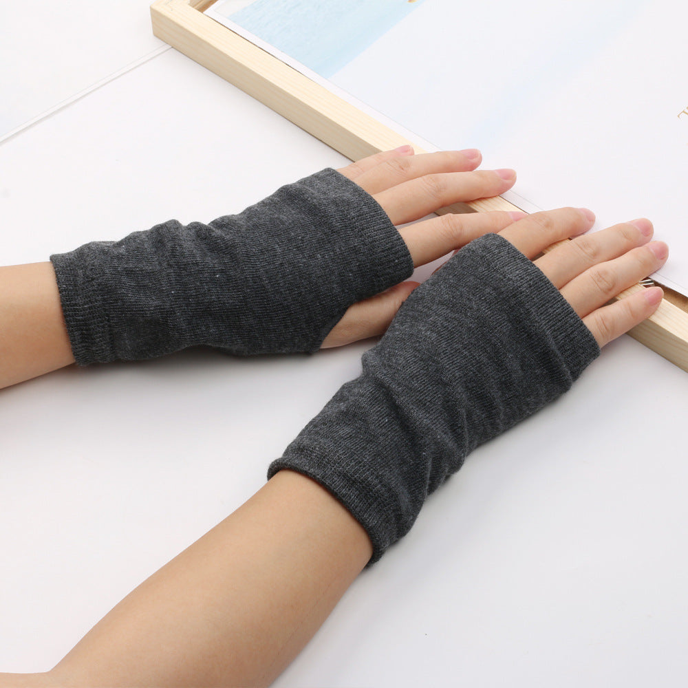 Men's And Women's Autumn And Winter Thin Spring And Summer Cotton Half Finger Sports Fingerless Gloves