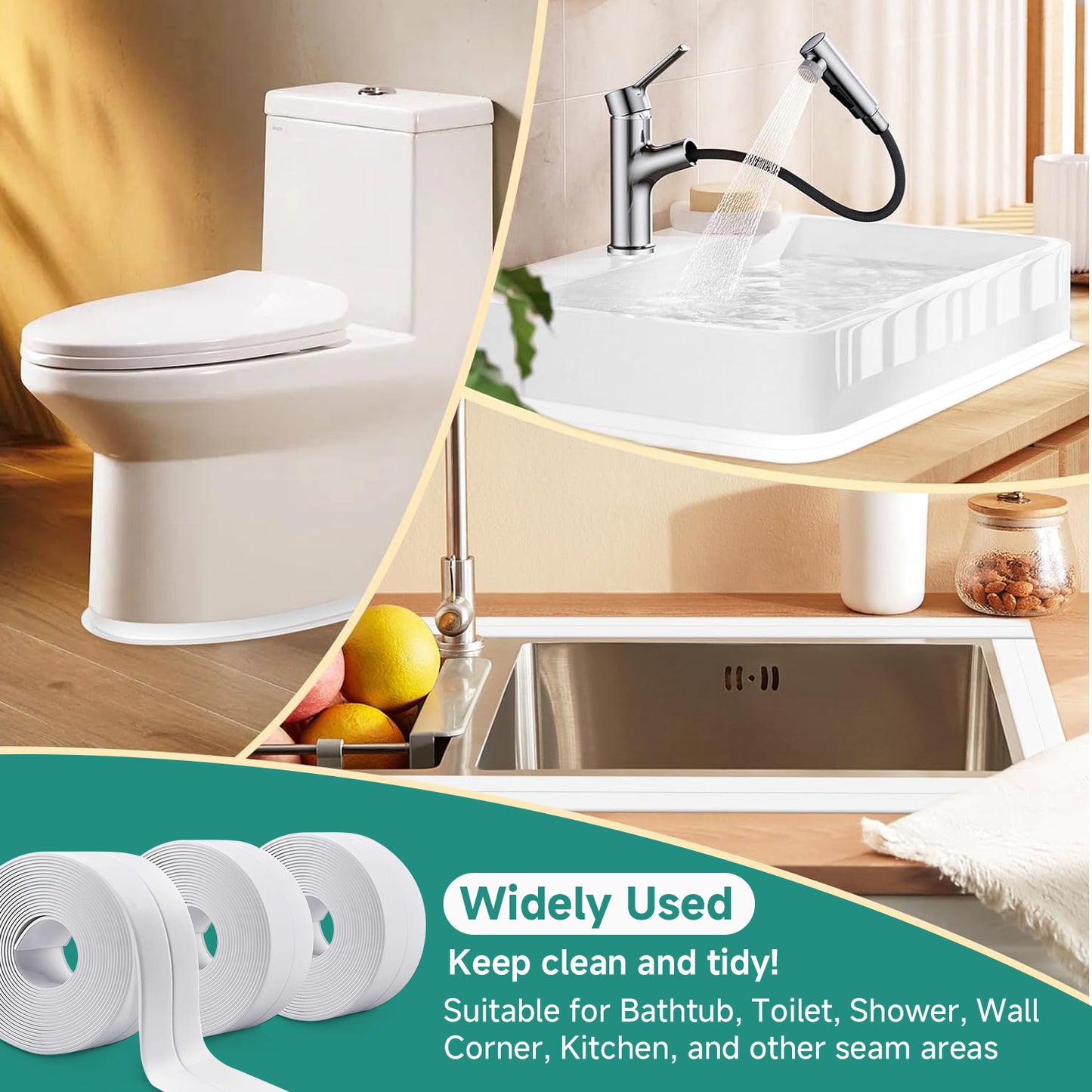 Self Adhesive Sealing Waterproof Tape, Used For Cleaning And Protecting Household Gaps.