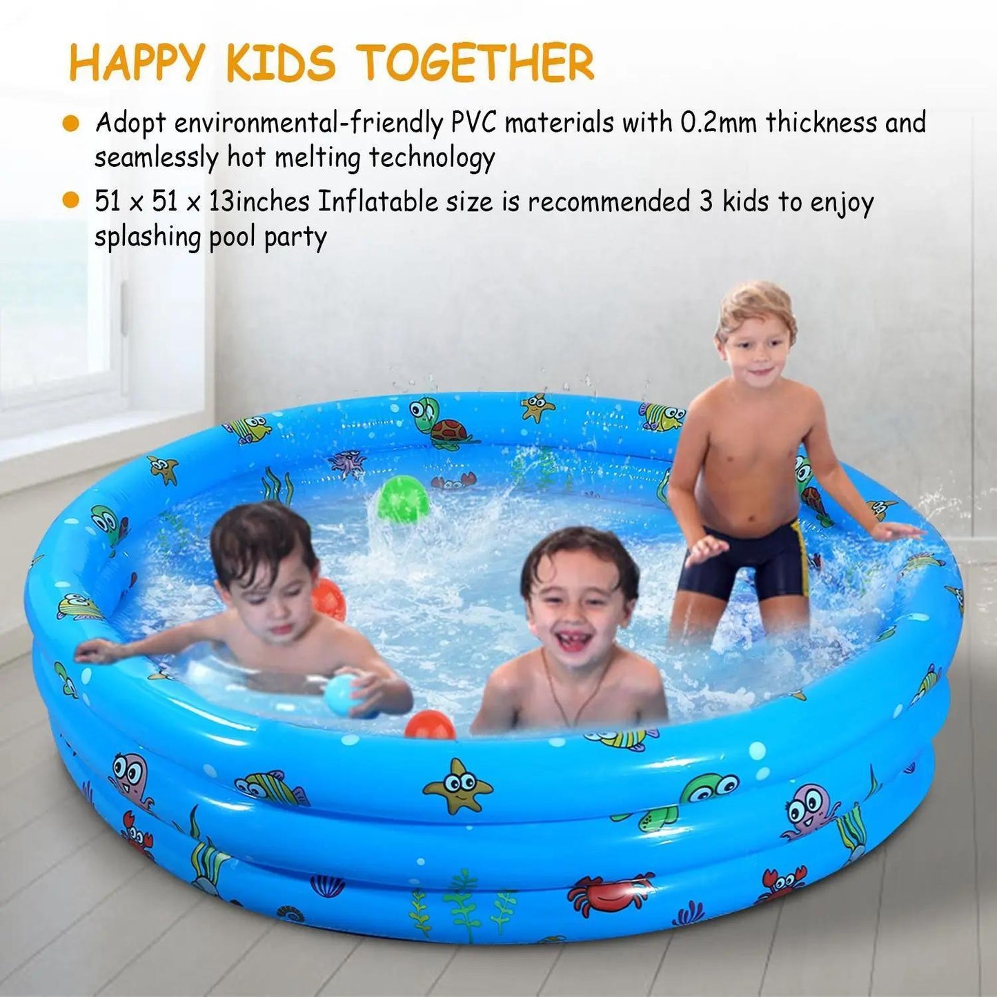 Large PVC Inflatable Foldable With  Suitable For 3 Kids Swimming Ball Pool With Customizable  Printing