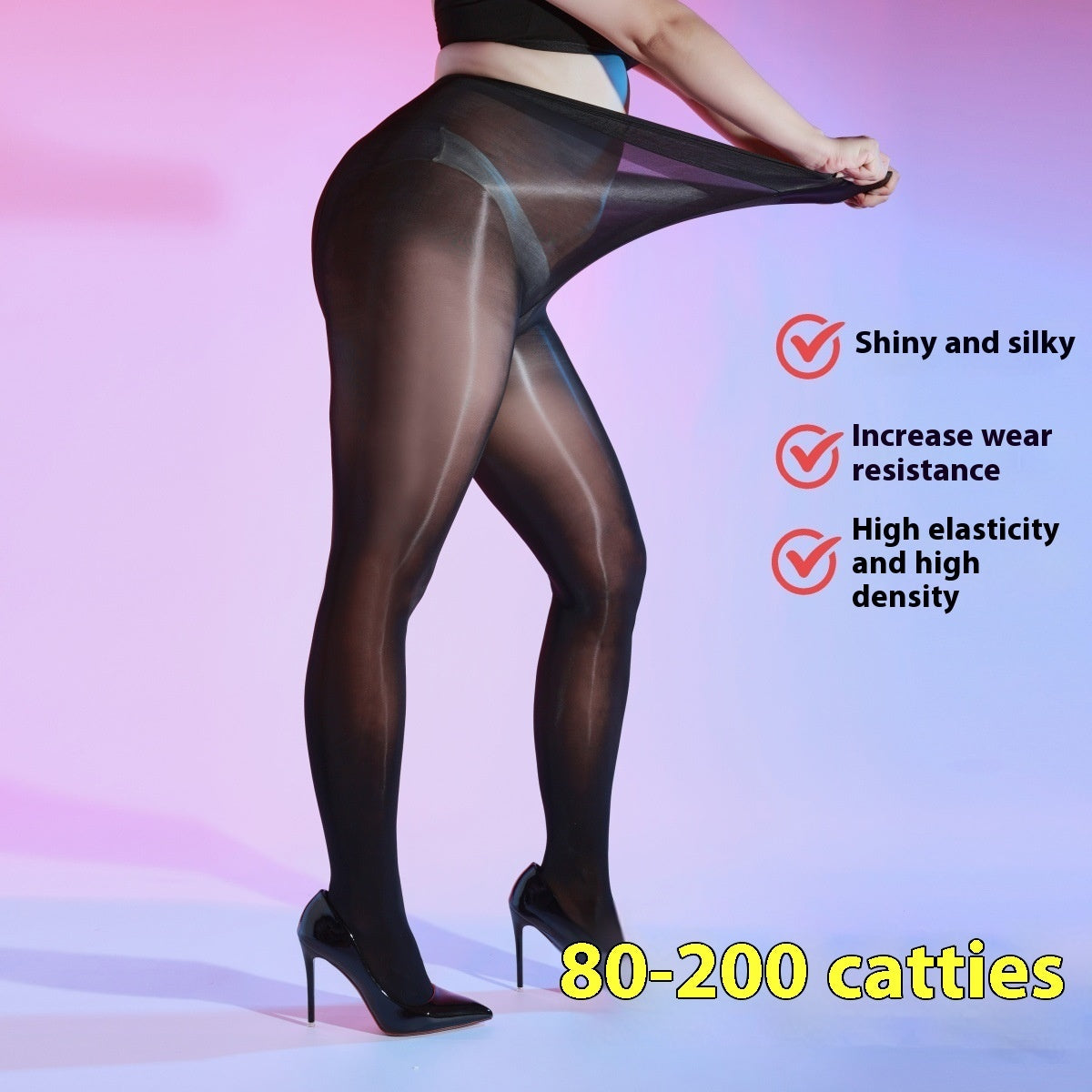 Tight Base Leg Shaping Plump Girls Horse Oil Stockings