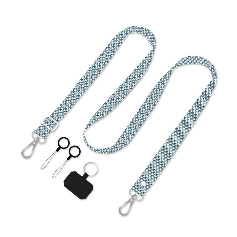 Backless Crossbody Widened Printing Anti-lost Hang Rope Fixed Card Type Mobile Phone Shoulder Strap Neck Rope