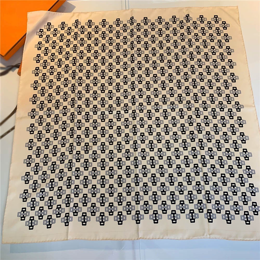 Handmade Hemming Twill Silk Printed Shawl