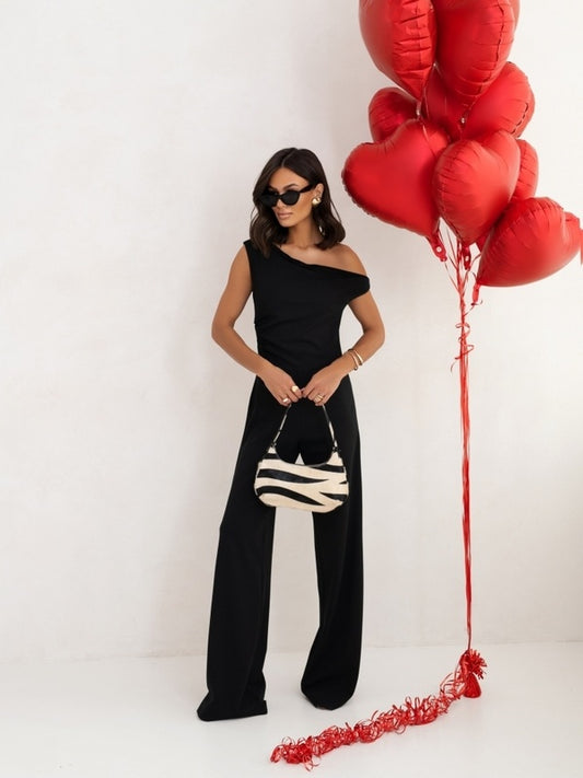 Sexy Jumpsuits For Women Falling Straps Business Rompers Elegant Straight Long Pants Rompers Fastened With A Zipper On The Side.
