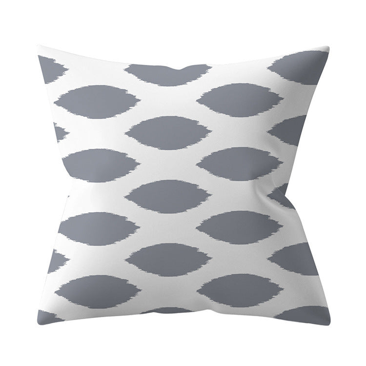 Gray Geometric Polyester Pillow Cover Cross-border Hot Sale Silver Gray Sofa Cushion Cushion Cover