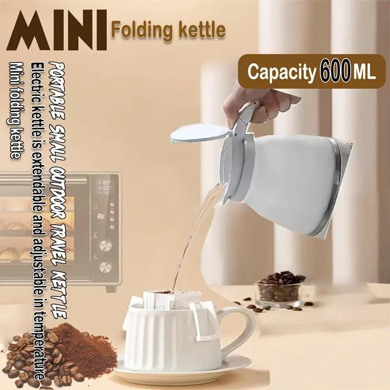 1pcs 600ML Collapsible Travel Electric Water Kettle Folding Camping Caravan Silicone