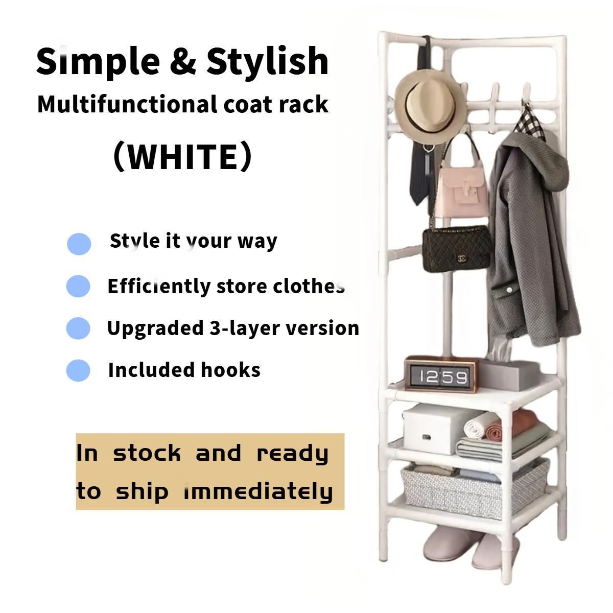 A Multi-functional Minimalist-style Coat Rack With Removable And Washable Compartments, Available In Black And White.Can Be Delivered To All European Countries. Please Contact Our Customer Service