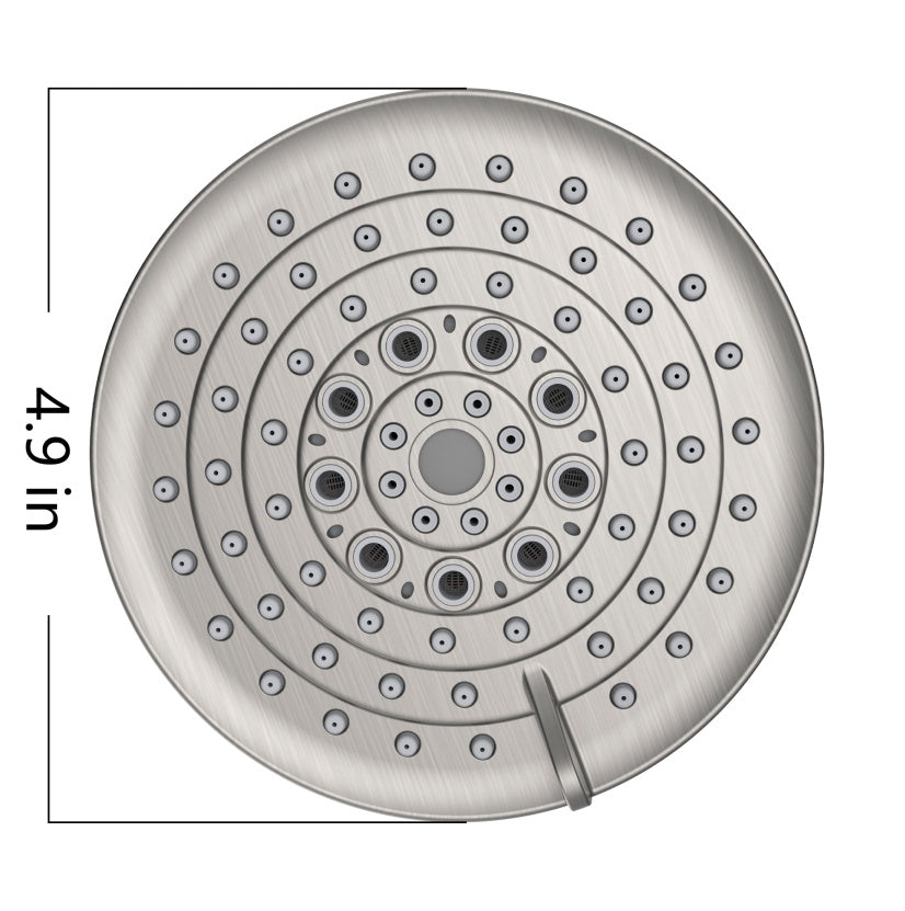 6 Spray Settings High Pressure Shower Head 5 Rain Fixed Showerhead - Brushed Nickel Adjustable Shower Head With Anti-Clogging Nozzles, Low Flow Easily Installation