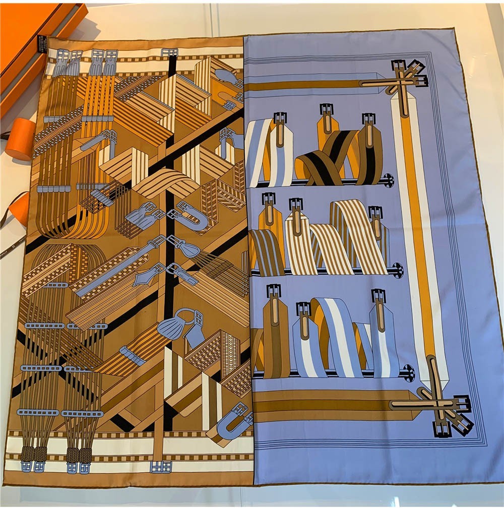 Handmade Hemming Twill Silk Printed Shawl