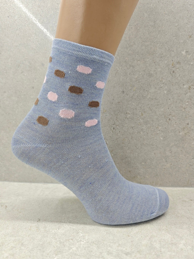 Set Of 6 12 Or 24 Pairs Womens Socks With Bubble Mix Print