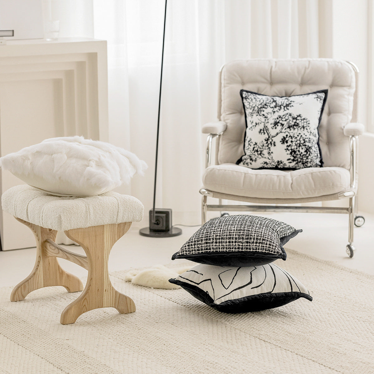 Chenille Pillow Case Living Room Sofa Bed Cushion For Leaning