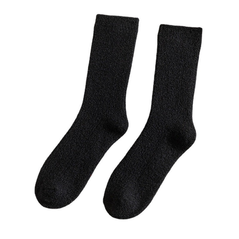 Double-sided Australian Velvet Tube Socks Autumn And Winter Solid Color