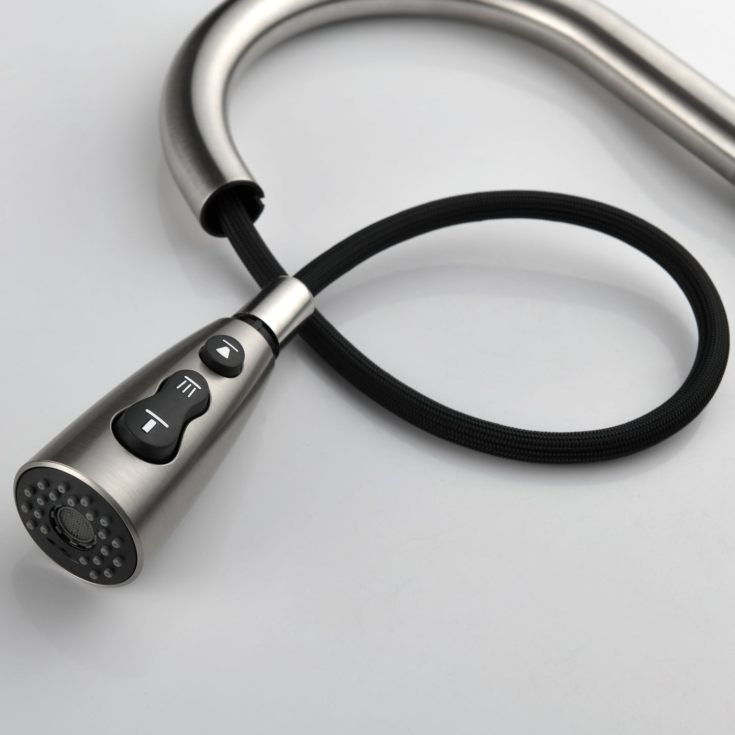 High Curvature Single Handle Kitchen Sink Faucet With Deck, Commercial Modern Stainless Steel Kitchen Faucet