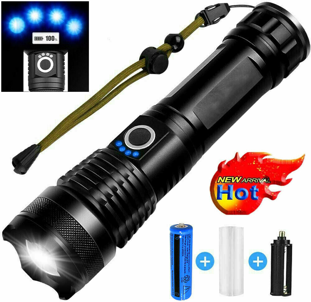 990000lm Rechargeable XHP70 Most Powerful LED Flashlight USB Zoomable Torch Lamp