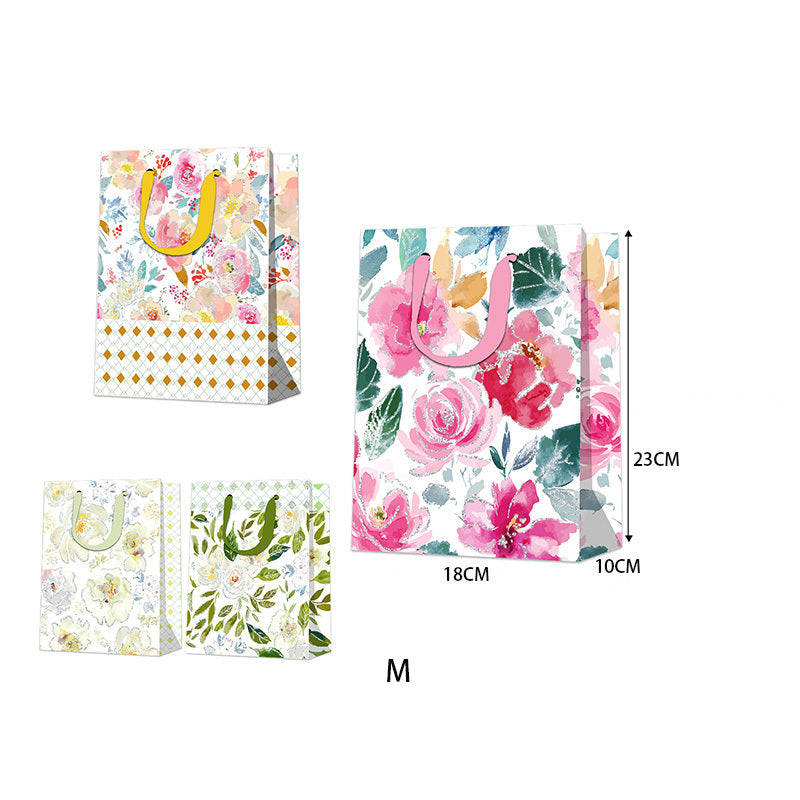 12-pack Wholesale Printed Flower Tote Gift Bags Paper Packaging For Parties And Candies